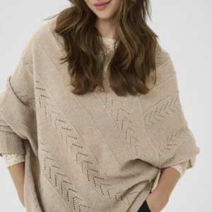 Stickad poncho, Holiday – Cream