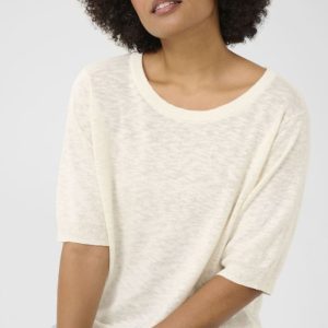 Stickad tröja CREvisa – Cream