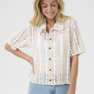 Stickad tröja CRHoney – Cream