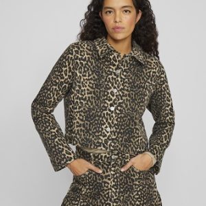 Leopardmönstrad tunn jacka