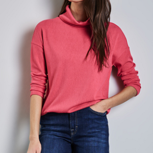 Finstickad tröja med polokrage