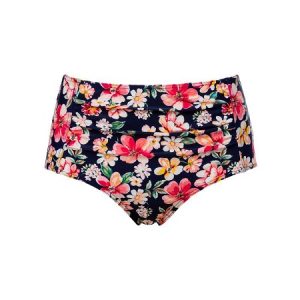 Blommönstrad bikinitrosa med hög midja