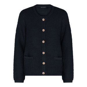 Stickad kofta marinblå – Micha