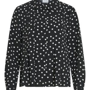 Prickmönstrad blus med krage