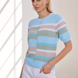 Stickad jumper med kort ärm – Micha