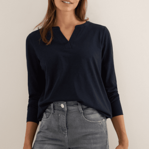 Långärmad top i bomull – Cecil