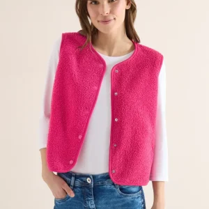 Fleeceväst i teddykvalitet – Rosa – Cecil