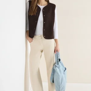 Fleeceväst i teddykvalitet – Brun – Cecil