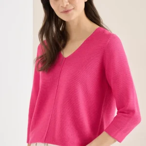 Strukturstickad jumper med 3/4-ärm – Cecil