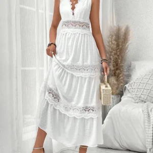 Vit klänning dam spets