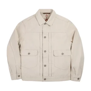 Beige jeans jacka herr