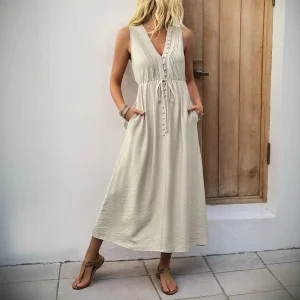 Beige klänning maxi