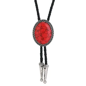 Bolo tie med oval ädelstensimitation