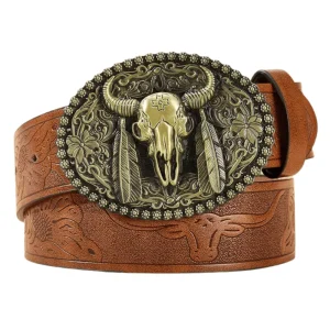 Brunt longhorn westernbälte