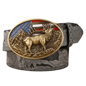 Cowboybälte amerikanskt älgspänne