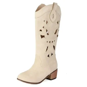 Cowgirl Boots i Mocka med Utskärningar