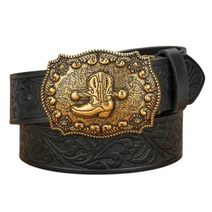 Dam westernbälte med blommönster