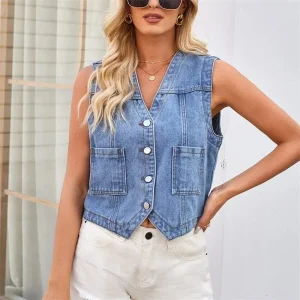 Denim väst dam
