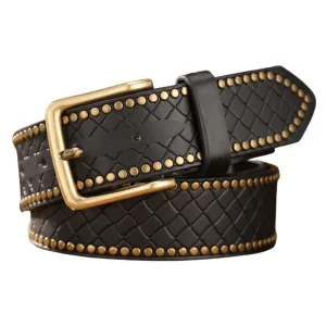 Klassiskt westernläderbälte med nitar