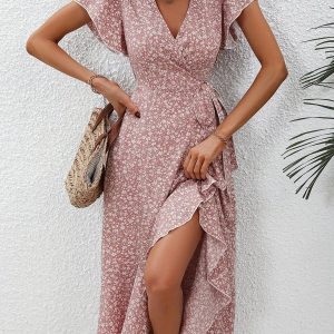 Omlott Blommig Klänning