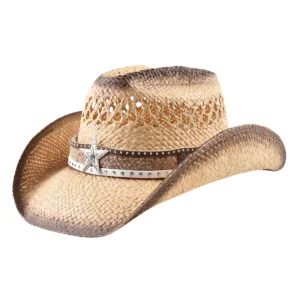 Strå cowboyhatt med stjärna