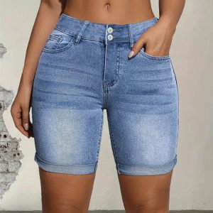 Stretch jeans shorts