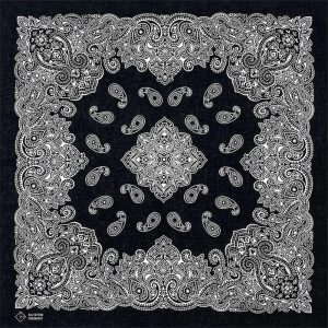 Svart Bandana med Paisley Mandala-mönster
