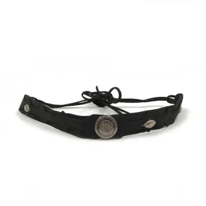 Svart cowboyhattband i läder