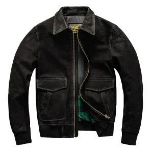 Svart pilot läder jacka herr