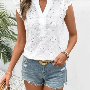 Vit ärmlös blus