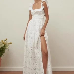 Vit klänning broderi anglaise