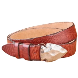 Westernbälte i Äkta Läder med Pilformat Spänne