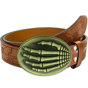 Westernbälte med dekorativt reliefspänne i vintage-look