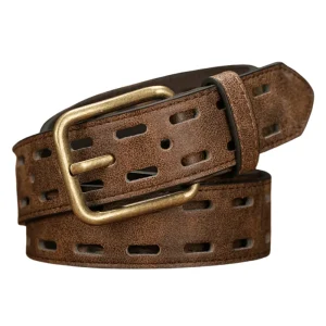 Westernbälte med klassiskt metallspänne